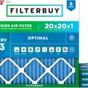 Filterbuy 20x20x1 Air Filter MERV 13 (MPR 1900) Health Defense Replacement (4-Pack), Electrostatic Pleated HVAC AC Furnace Filters, Made in USA (Actual Size: 19.50 x 19.50 x 0.75)