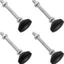 Bonsicoky 4 Pcs M10 Metal Adjustable Leveling Feet Heavy Duty, Swivel Furniture Glides Leveler for Table Desk Shelf Chair, Black, 5.1" x 1.9"/ 130mm x 48mm