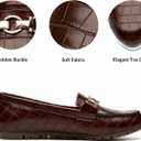 VERDASCO Women's Loafers Comfort Slip-Ons Flat Work Shoes Casual Moccasins Penny Loafers Lady Dress Shoes (8.5 Wide, Chocolate Leather)