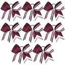 8 PCS Large Glitter Cheer Bows 8" Hair Bows Sparkly Cheerleading Softball Team Bow Hair Ponytail Holder Accessories for cheerleaders football Competition Sports- Maroon White Silver
