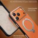 TORRAS Organic Leather for iPhone 17 Pro Case with Stand, Fit for Magsafe, 360 Spin Kickstand with Camera Control, Premium Leather Durable Stylish Q3 VegSkin for iPhone 17 Pro Phone Case, Burnt Orange