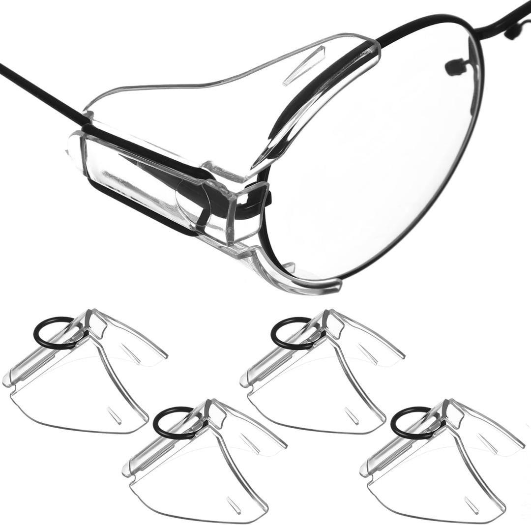 UKCOCO Safety Glasses Side Shields 2 Pairs Pc Protective Film Lightweight Eye Side Shields for Work and Outdoor Use Compatible with Most Eyewear
