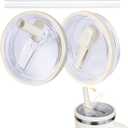 40 oz Tumbler Flip Straw Lid Compatible with Stanley Cup 40oz Tumbler Cover (2 Pack, Cream White)