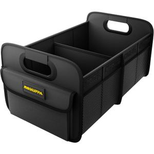 MIKKUPPA Car Trunk Organizer - 70L Collapsible Trunk Organizer for Groceries, Car Storage Organizers for SUV Auto Truck Van with Non Slip Bottom (Black) (Medium)