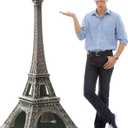 Leinuosen 6 ft Eiffel Tower Cardboard Cutout Stand up Lifesize French Theme Party Decoration Eiffel Tower Photo Prop Backdrop Standup for France Night of Paris Theme Party Birthday Decor (Brown)