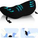 Lumbar Support Pillow, Memory Foam pad is Used to Relieve Lower Back Pain, which can be Easily Fixed with Bandages (Black) in The Back of Office Chairs, Cars, beds and Other Places, CY0045
