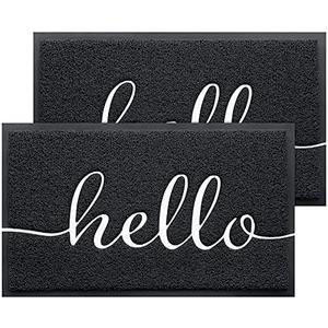BeneathYourFeet Door Mat Indoor Outdoor Doormat Multiple-use Welcome Mats for Front Door Easy to Clean Garage Floor Mat Durable Wear-Resistant Rugs for Outside Entry(36"x24",Black)