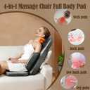 Massage Chair Pad with Heat, Portable Electric Full Body Massage Mat, 3D Shiatsu Back Massager with Movable Multi-Function Leg and Foot Massager for Body, Shoulder, Neck