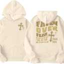 Christian Hoodies Women Faith Over Fear Hooded Sweatshirt Religious Pray Shirt Jesus Bible Verse Long Sleeve Pullover (XL)
