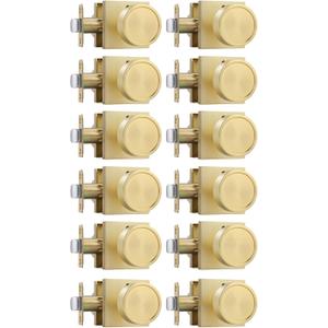 Goldenwarm Gold Door Knobs Interior, Privacy Brushed Brass Interior Door Knobs, Heavy Duty Zinc-Alloy Brushed Gold Indoor DoorKnob for Bedroom, Bathroom, 12 Pack