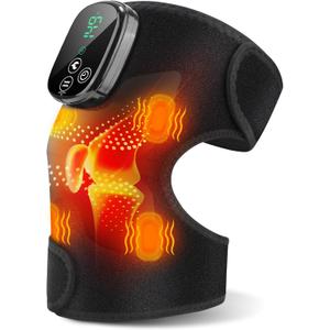 Upgraded Knee Heating Pad, Knee Massager with 5 Heat and 3 Vibration for Women and Men Joint Pain Relief, Electric Knee Warmer with 4 Motors, Ideal Gift Choice