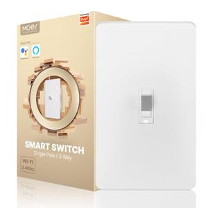MOES New Generation Smart Toggle Switch, Single Pole & 3 Way Light Switch 2.4G WiFi, ON/Off Style, Neutral Wire Required, Smart Life APP Remote Control, Compatible with Alexa/Google Assistant MOES New Generation Smart Toggle Switch, Single Pole & 3 Way Light Switch 2.4G WiFi, ON/Off Style, Neutral Wire Required, Smart Life APP Remote Control, Compatible with Alexa/Google Assistant