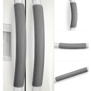 Refrigerator Handle Covers, 5 PCS, Adjustable Appliance Handle Covers, Keep Your Kitchen Clean, Microwave Oven Stove Dishwasher Handle Protector, Non Slip Fridge Handle Cover (Dark Gray)