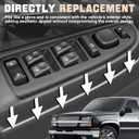 Driver Side Master Power Door Lock Window Control Switch Bezel Assembly Fit Tahoe Yukon Avalanche Suburban Silverado Sierra 1500 Cadillac Escalade 2003 2004 2005 2006 2007 DWS220 15883323