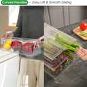 1 Pack Stackable Refrigerator Organizer Bins with Pull-Out Drawer, Clear BPA-Free Food Storage Containers for Fridge Freezer, Kitchen Pantry Cabinet & Bathroom Vanity Organization