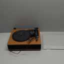 Vinyl Record Player Bluetooth Turntable with Built in Stereo Speakers Belt Drive 3 Speeds Vintage Turntables for Vinyl Records Support RCA Output, Aux in, Auto Stop, Light Walnut