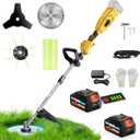 3 in 1 Electric Weed Wacker, 21V 10" Cordless String Trimmer with Fast Charger, 4000mAh Cordless Weed Wacker, Electric Weed Trimmer for Lawn & Garden & Yard (2 Batteries Included)