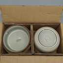 GBHOME Ceramic Dinnerware Sets for 8, 24 Pieces Stoneware Plates and Bowls Sets, Scratch Resistant Dishes, Dishwasher & Microwave Safe, Reactive Glaze-Green Wheat