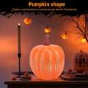 Starry Night Pumpkins, Twinkle Light Resin Pumpkins, One-Button Switch Control, Built-in LED Light, Indoor Glowing Night Light, Halloween Decor for Home (Orange)