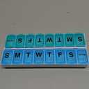 EZY DOSE Weekly (14-Day) Pill Organizer, Vitamin and Medicine Box, Large Snap Compartments, Easy-To-Open, BPA Free, Blue and Green