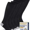 Pembrook Bamboo Viscose Light Compression Socks - 3 Pairs | 8-15 mmhg Compression Socks | Knee High Comfort Support Socks (Large)
