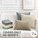 Simmore Decorative Throw Pillow Covers 24x24 Set of 2, Soft Natural Plush Flannel Double-Sided Fluffy Couch Euro Sham Pillow Covers for Sofa Living Room, Grey