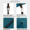 10FT Patio Umbrella, Outdoor Umbrella with Push Button Tilt and Crank, 8 Sturdy Ribs, UV Protection & Waterproof Market Umbrella for Pool, Backyard, Beach,Deck (Lake Blue)