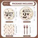 96 Pcs Espresso Martini Happy 21st Birthday Decorations Martini A Tini Bit Older Paper Plates and Napkins Twentini One Tableware Set for Girls Women 21st Birthday Bachelorette Party Supplies, Serves 2