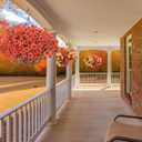 Geegoods Artificial Hanging Baskets for Outdoors Decoration, 24 Pcs Artficial Outdoor Flowers with Hanging Baskets UV Resistant Look Real Orange Mums for Autumn Porch Patio Balcony Yard Home Decor