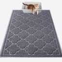 LuxStep Cat Litter Mat Litter Trapping Mat, 23x35 Inch Waterproof and Non-Slip Mat for Clean Floors, Large Litter Pad for Indoor Cat Supplies and Essentials, Grey