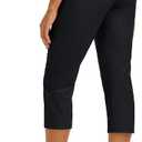 MAGCOMSEN Cotton Capri Pants for Women Yoga Capris with Pockets High Waist Straight Leg Casual Workout Summer Sweatpants (Black, S)