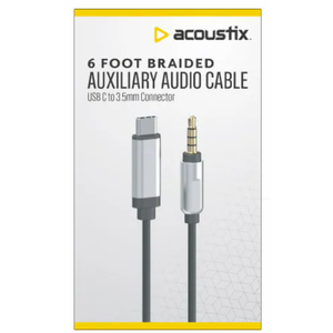 Acoustix 6 Foot Braided Auxiliary Audio Cable