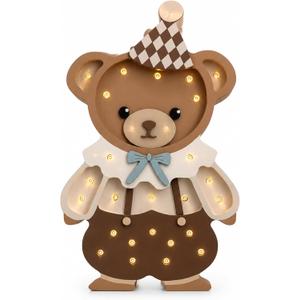 Cute Bear Night Light Wooden Bear Table Lamp