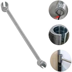 kurras Hinges Gap Adjusting Wrench 2024 New Door Hinge Repair Spanner Adjustable Tool Upgrade Wrench Heavy Duty Key Round Bolt Hand Tools (Silver, 14-18mm)