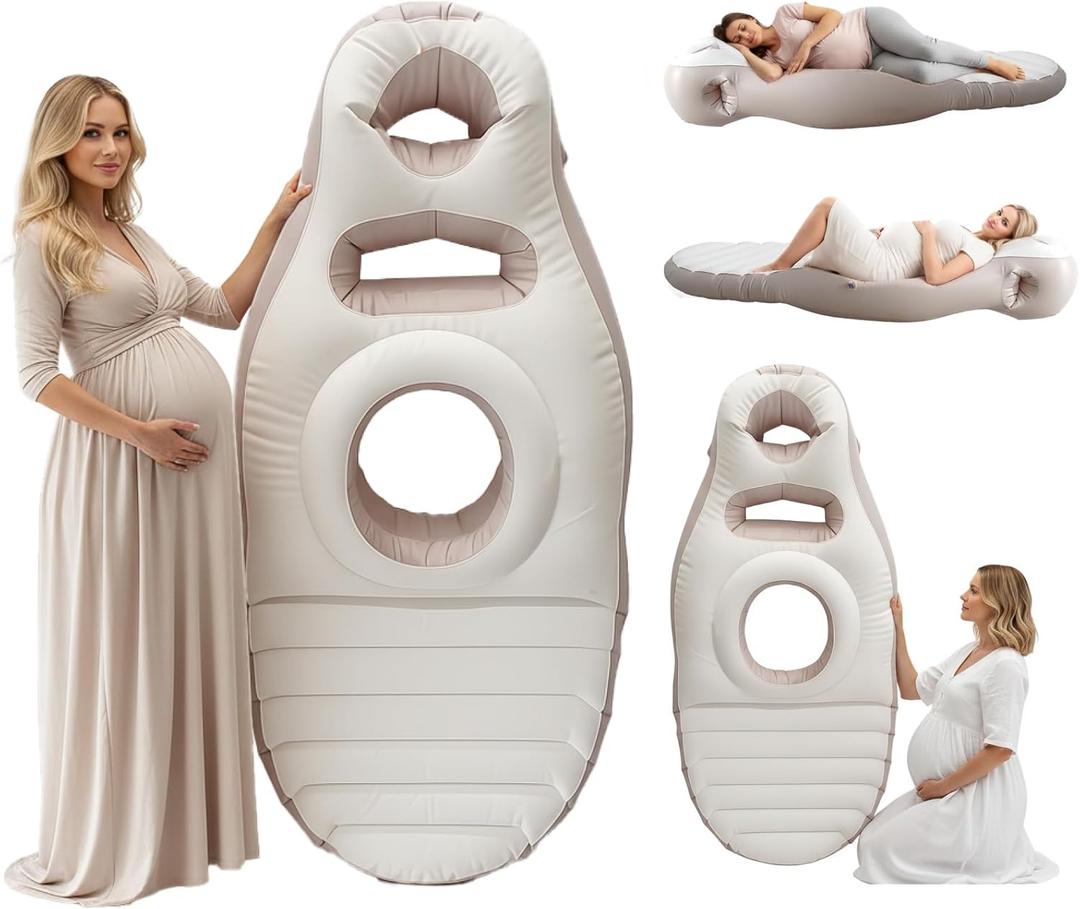 Inflatable Pregnancy Pillow, New Upgraded Belly Mattress Float with Abdominal Hole Full Body Inflatable Bed for Pregnant Women, The Pregnancy Pillow for Sleeping Prone