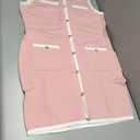 BTFBM Women's 2025 Summer Sweater Dress Sleeveless Ribbed Knit Bodycon Mini Dresses Solid Color Button Short Dress Size XL