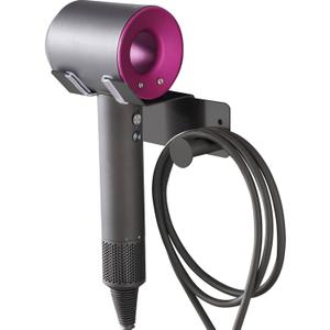 Hair Dryer Holder, Hair Dryer Holder Wall Mounted, Self Adhesive Blow Dryer Holder, Stainless Steel Hair Dryer Stand, Hairdryer Holder for Bathroom Black BANJEKT, Black 2