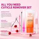 Modelones Cuticle Remover Kit Cuticle Remover Liquid & Cuticle Oil Cuticle Care Kit w/Cuticle Trimmer Cuticle Pusher & Cuticle Nipper for DIY Nail Manicure Removedor de Cuticula for Nail Care