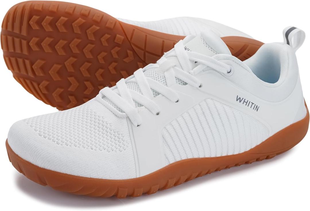 WHITIN Men's Barefoot Trail-Running Shoes | Wide Toe-Box | Zero-Drop Sole | Optimal Traction (W51 White Gum)