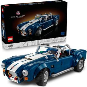 LEGO Icons Shelby Cobra 427 S/C Car Building Set for Adults - Bedroom, Office, or Book Shelf Decor for Sports Car Fans, Ages 18+ - Gift Idea for Birthdays - 10357