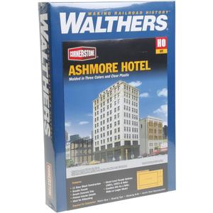Walthers Cornerstone Ashmore Hotel 933-3764 HO Scale Model Railroad - Structure Kit, 8-5/8 X 4-7/16 X 13-7/8" 21.9 X 11.2 X 35.3cm