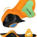 2 x Ailaka Work Boot Insoles for Men Women,Plantar Fasciitis Relief High Arch Support Inserts for Standing All Day,Comfort Cushion Shock Absorption Orthotic Inserts for Heavy Duty Support (6-7 Women/5-6 Men, Black)