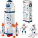 Space Rocket Toys, Rocket Ship with Astronaut Toy for Educational, Concentration, Learning Rocket Fun Space Gifts, for Space Exploration, Knowledge Toys for Kids 3-5