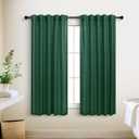 KOUFALL Short Green Christmas Curtains for Kitchen Bathroom Window,Sheer Linen Decorative Curtains for Bedroom (36"W x 45"L (Pack of 2))