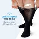 FORTIVO 2 Pairs Extra Wide Socks For Swollen Feet, Non-Slip Hospital and Diabetic Socks for Men and Women