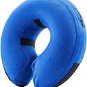 BENCMATE Protective Inflatable Collar for Dogs and Cats - Soft Pet Recovery Collar Does Not Block Vision E-Collar (Large, Blue)