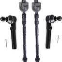 4PC Front Inner and Outer Tie Rods FITS for Subaru Forester 2003-08/ Impreza 2004-11/ Legacy 2010-14/ Outback 2010-14 (w/ 15.5mm Threads), ES3712 EV800049 Front Tie Rods