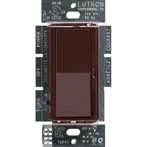 Lutron Diva LED+ Dimmer Light Switch for Dimmable LED, Halogen, and Incandescent Bulbs, 150 Watt, Single-Pole or 3-Way, DVCL-153P-BR, Brown