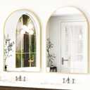 HARRITPURE Arched Bathroom Mirror - 30"x40" Gold Large Wall Mounted Vanity Mirror Aluminum Alloy Frame Arch Wall Mirror for Living Room, Bedroom and Entryway
