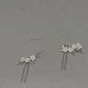 Casdre Flower Bridal Hair Pins Pearl Bride Wedding Hair Accessories Rhinestone Hair Piece for Women and Girls(Pack of 3) (A Silver)